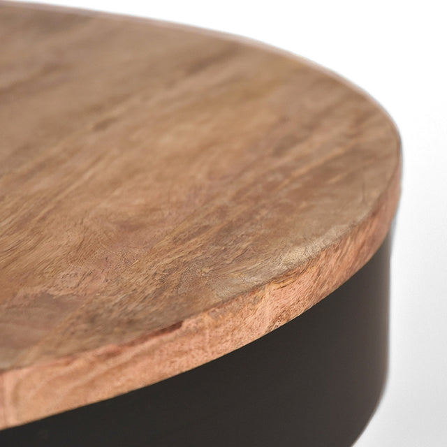 LABEL51 Salontafel Saran - Zwart - Mangohout - 80 cm van LABEL51 - laagste prijs offerte van PureWonen