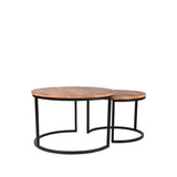 LABEL51 Salontafel Set Double - Rough - Mangohout - 70 cm van LABEL51 - laagste prijs offerte van PureWonen
