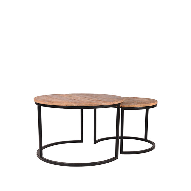 LABEL51 Salontafel Set Double - Rough - Mangohout - 70 cm van LABEL51 - laagste prijs offerte van PureWonen