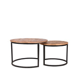 LABEL51 Salontafel Set Double - Rough - Mangohout - 70 cm van LABEL51 - laagste prijs offerte van PureWonen