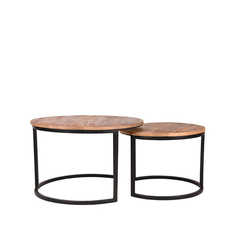 LABEL51 Salontafel Set Double - Rough - Mangohout - 70 cm van LABEL51 - laagste prijs offerte van PureWonen