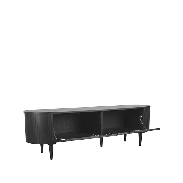 LABEL51 Tv-meubel Oliva - Zwart - Eiken - Tv-Meubel 180 cm van LABEL51 – Luxe comfort op maat van PureWonen. Vraag naar de beste prijs.